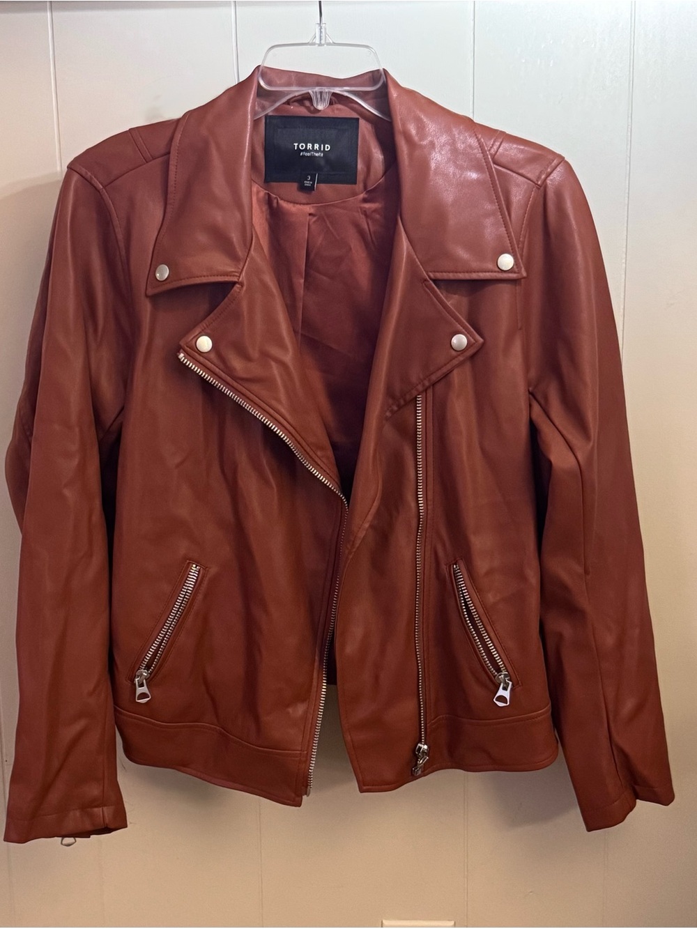 torrid Burnt Orange Faux Leather Moto Jacket